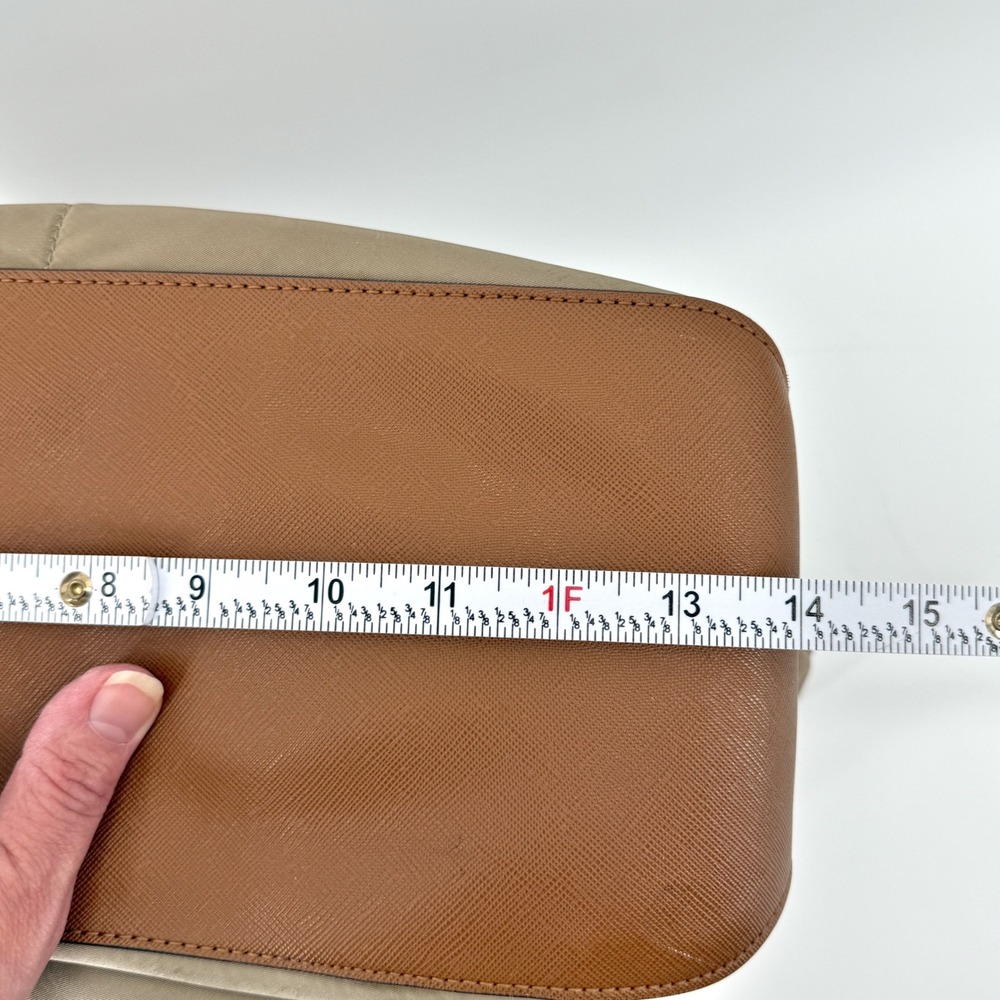 Michael Kors Dusk Kempton Medium Tote Bag‎ Khaki Nylon Leather Trim Gold Logo - Picture 14 of 16
